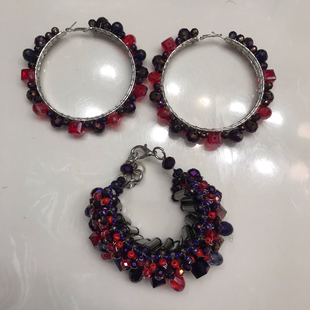 Sassy Jones Rochinda hoop earrings and matching bracelet